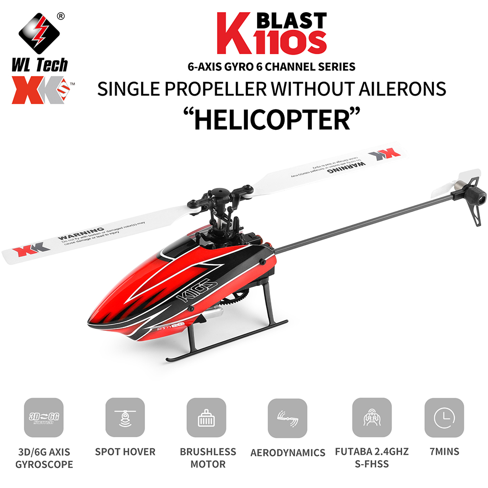 Rc Helicopter Gyro - Wltoys-helicóptero teledirigido XK K110S 6CH 3D